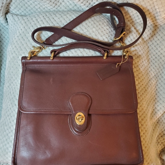 Vintage Coach Willis Station Crossbody Shoulder Bag Brown Leather - Picture 5 of 16
